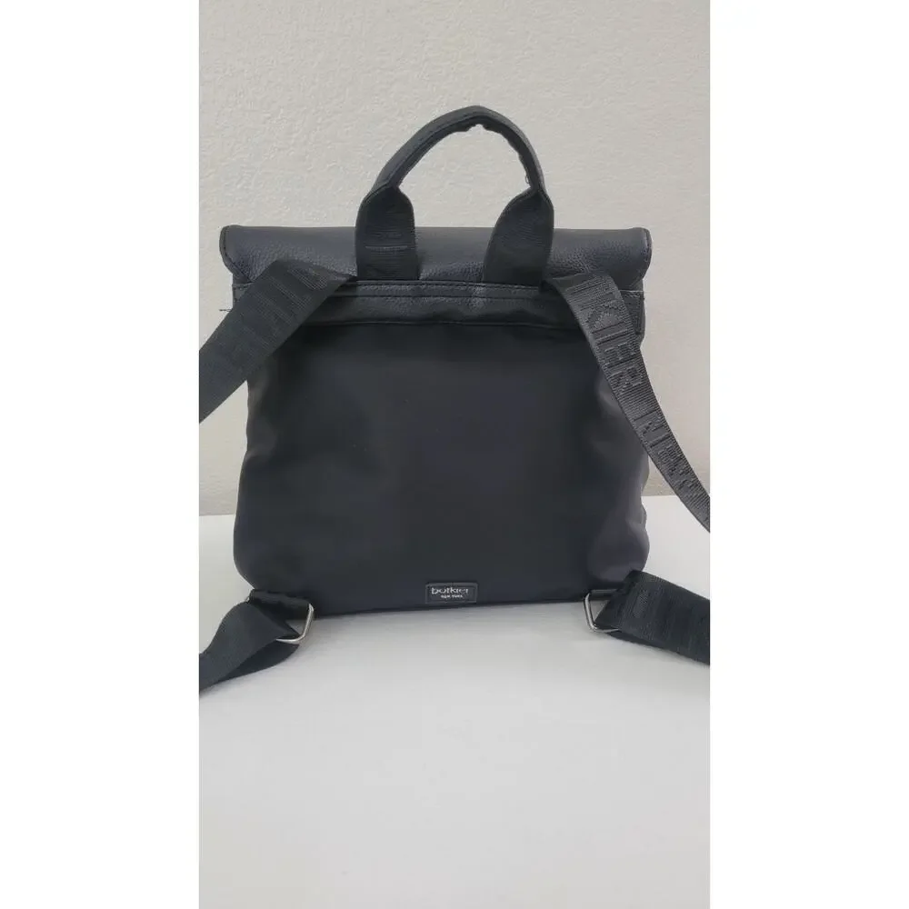 Botkier New York Black Nylon Leather Backpack Silver Hardware Women’s Bag